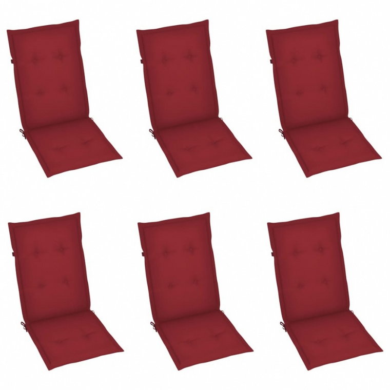 Poduszki na krzesła ogrodowe, 6 szt., kolor wina, 120x50x4 cm kod: V-314115