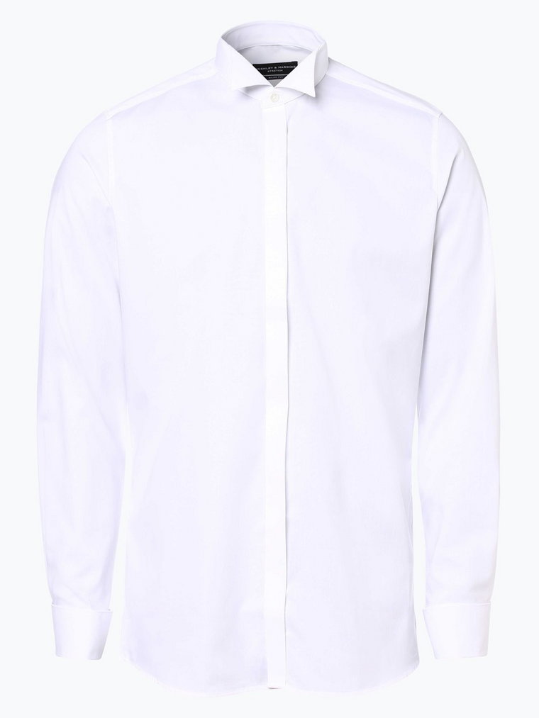 Finshley & Harding - Koszula męska z wywijanymi mankietami, biały