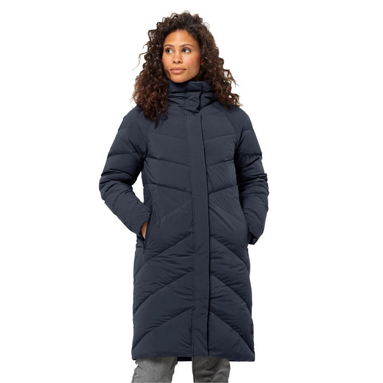 Damski płaszcz puchowy Jack Wolfskin MARIENPLATZ COAT W night blue - XS