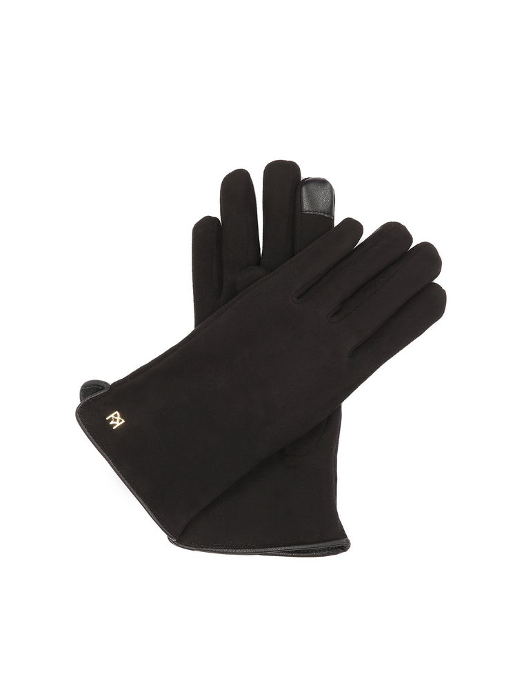 Eleganckie czarne rękawiczki z tkaniny
