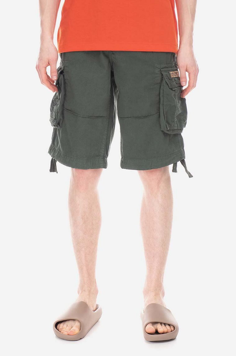 Alpha Industries szorty bawełniane Alpha Industries Jet Short 191200 353 kolor zielony 191200.353-ZIELONY