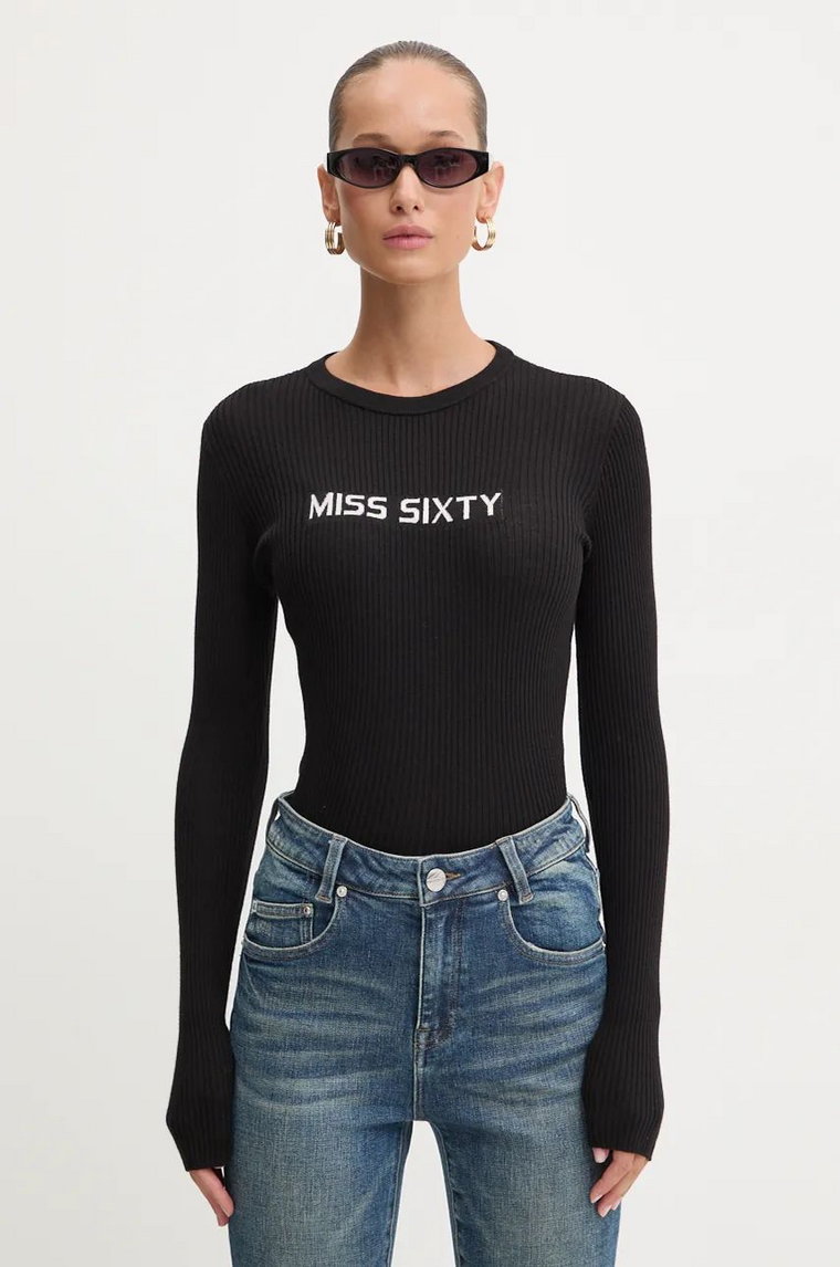 Miss Sixty sweter wełniany damski kolor czarny lekki 6L3RJ7291000