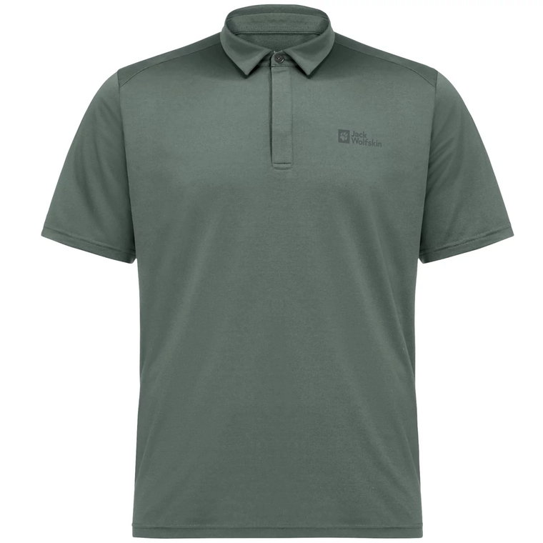 Jack Wolfskin Delfami Polo Shirt 1809801-4311, Męskie, Zielone, koszulki polo, poliester, rozmiar: L