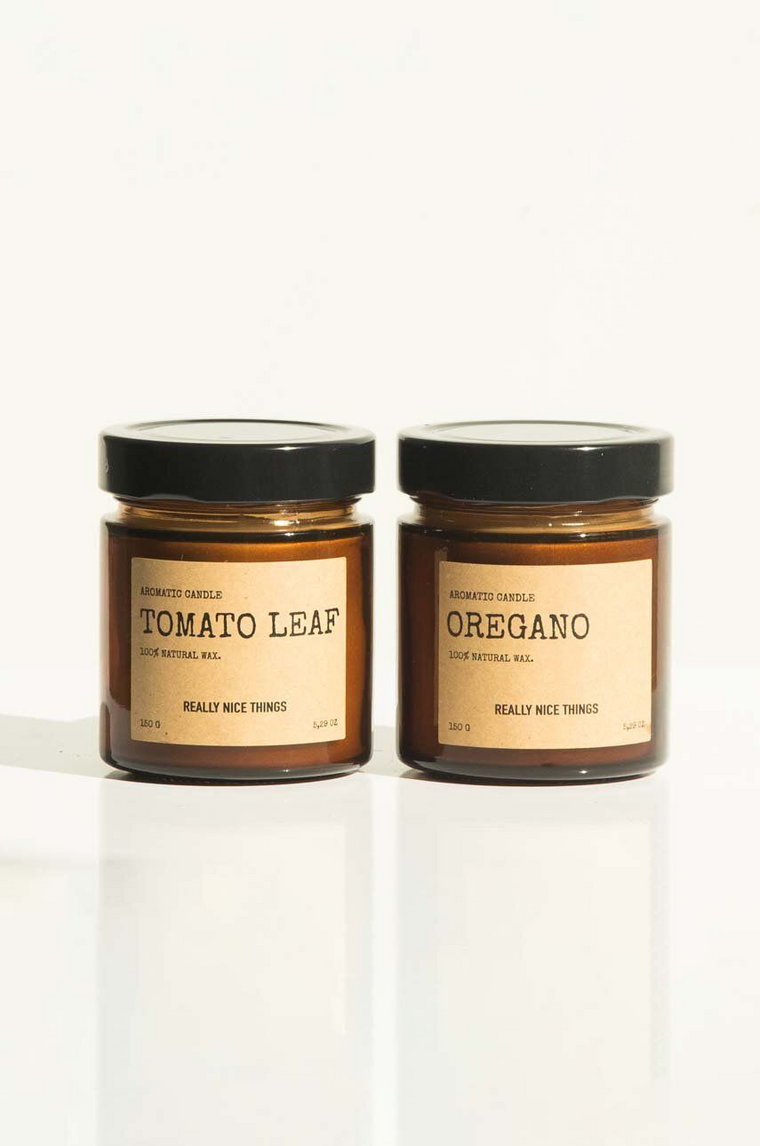 Really Nice Things zestaw świec zapachowych Tomato Leaf & Oregano 2 x 100 g 2-pack