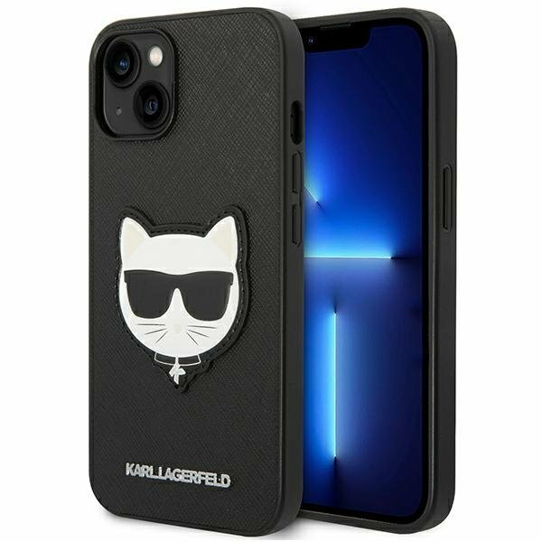 Karl Lagerfeld KLHCP14MSAPCHK iPhone 14 Plus 6,7" hardcase czarny/black Saffiano Choupette Head Patch