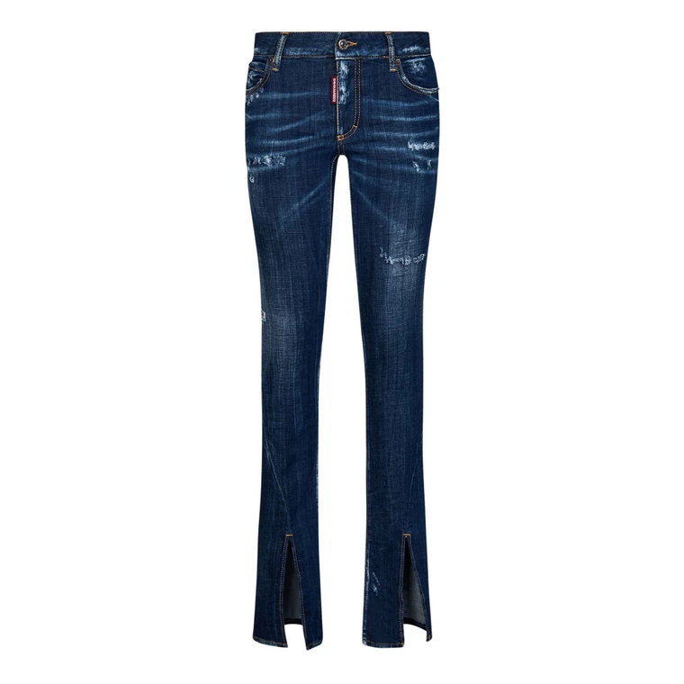 Niebieskie Bootcut Jeansy z Niskim Stanem Dsquared2