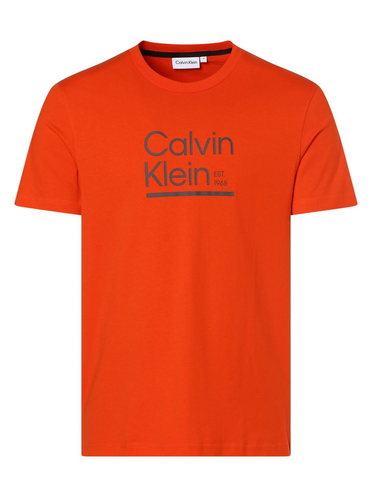 Calvin Klein - T-shirt męski, pomarańczowy