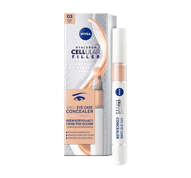 NIVEA HYALURON CELLULAR FILLER KREM KORYGUJĄCY CIENIE POD OCZAMI 3W1 03 DARK 4ML