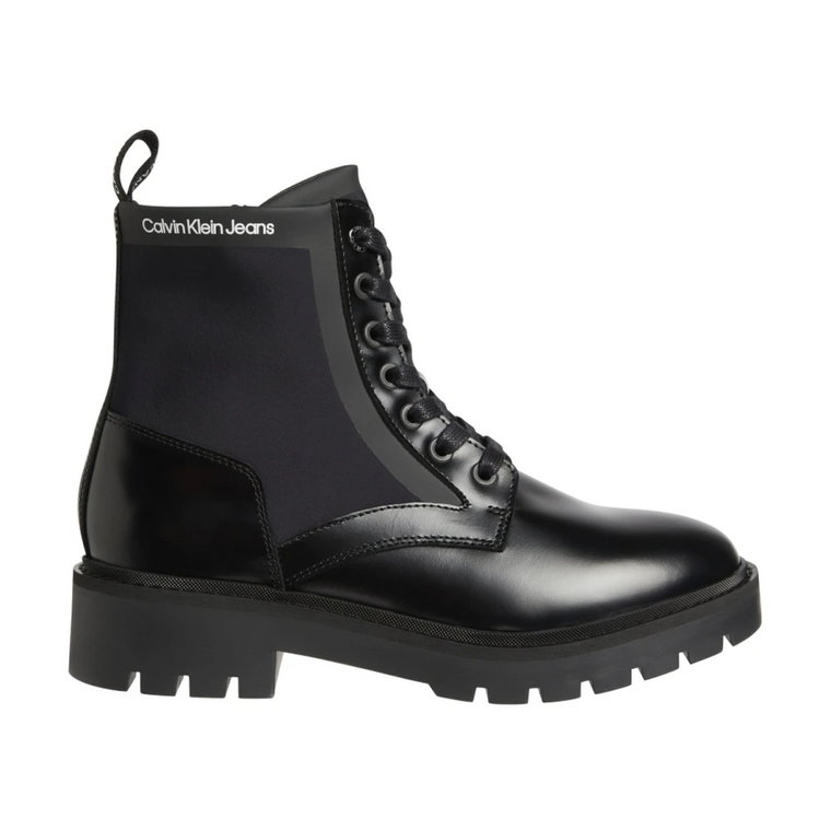 military boot mix material Calvin Klein