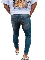 Spodnie jeansowe męskie OLAVOGA LOOK niebieskie