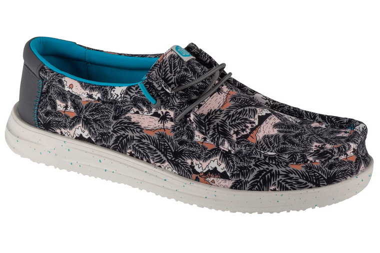 Hey Dude Wally H2O Tropical 40702-0HI, Męskie, Czarne, buty sneakers, tkanina, rozmiar: 40