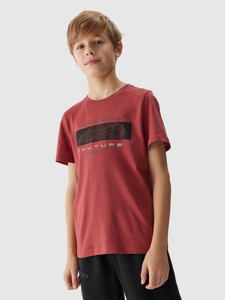 T-shirt z nadrukiem chłopięcy - czerwony