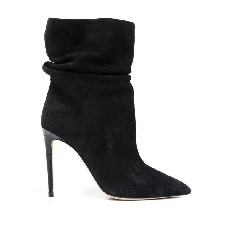 Czarne Stiletto Slouchy Botki Paris Texas