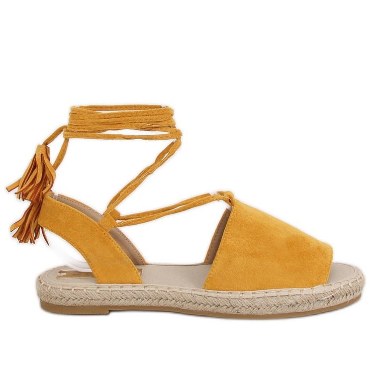 Espadryle damskie miodowe BB25 Yellow żółte