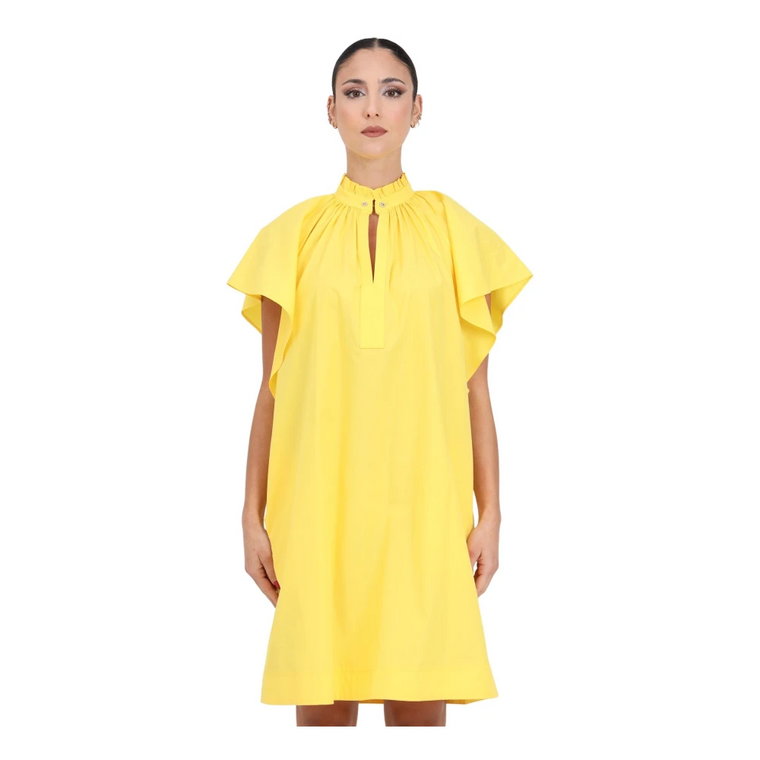 Żółta Sukienka Mini z Falbankami Max Mara