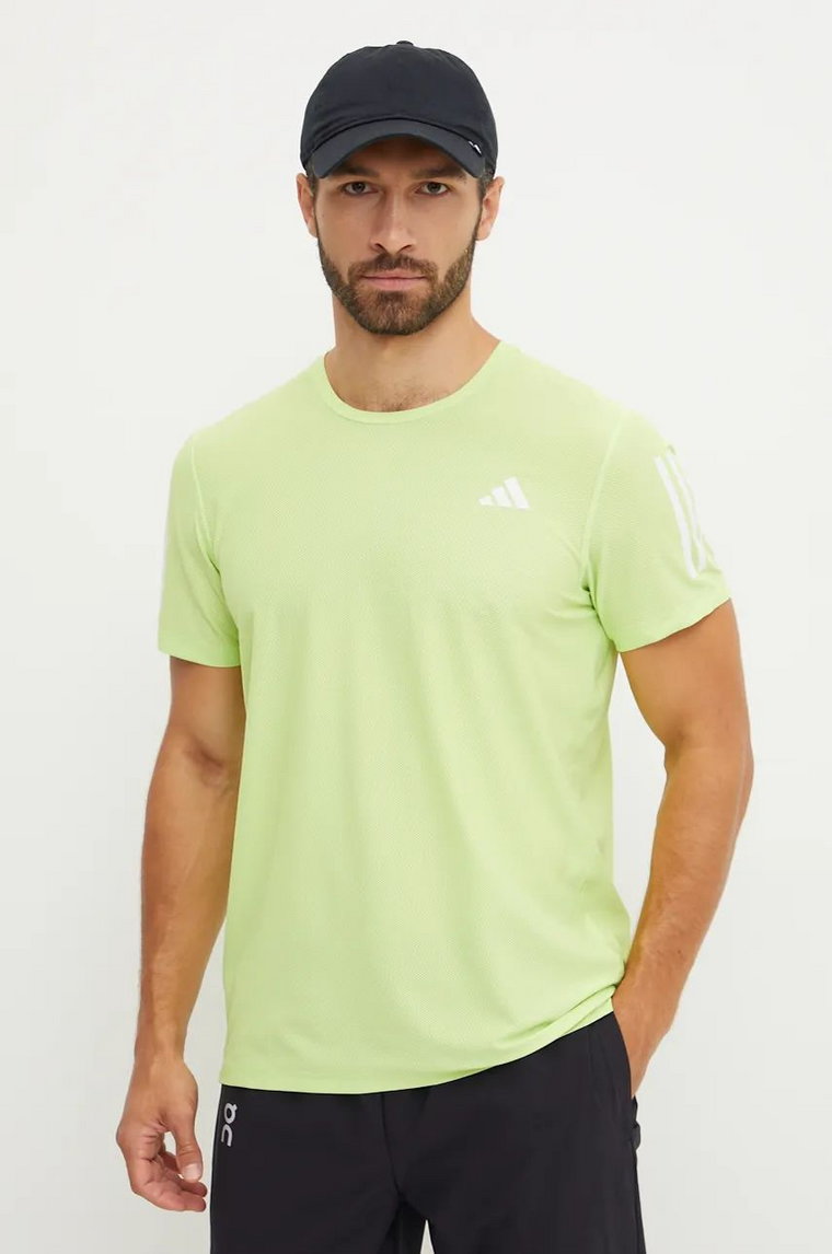 adidas Performance t-shirt do biegania Own The Run Base kolor zielony z nadrukiem IV5405