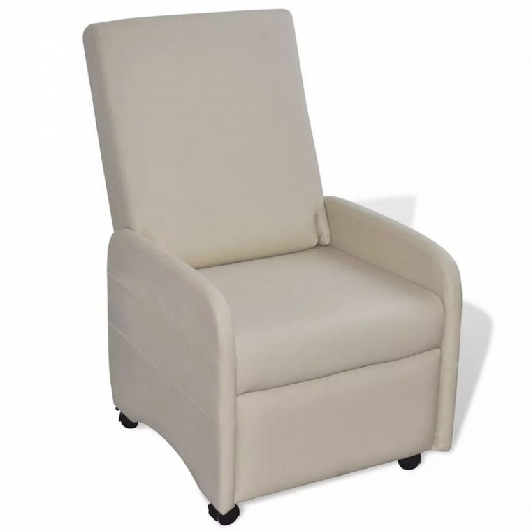 Fotel składany skóra syntetyczna kremowy kod: V-241680