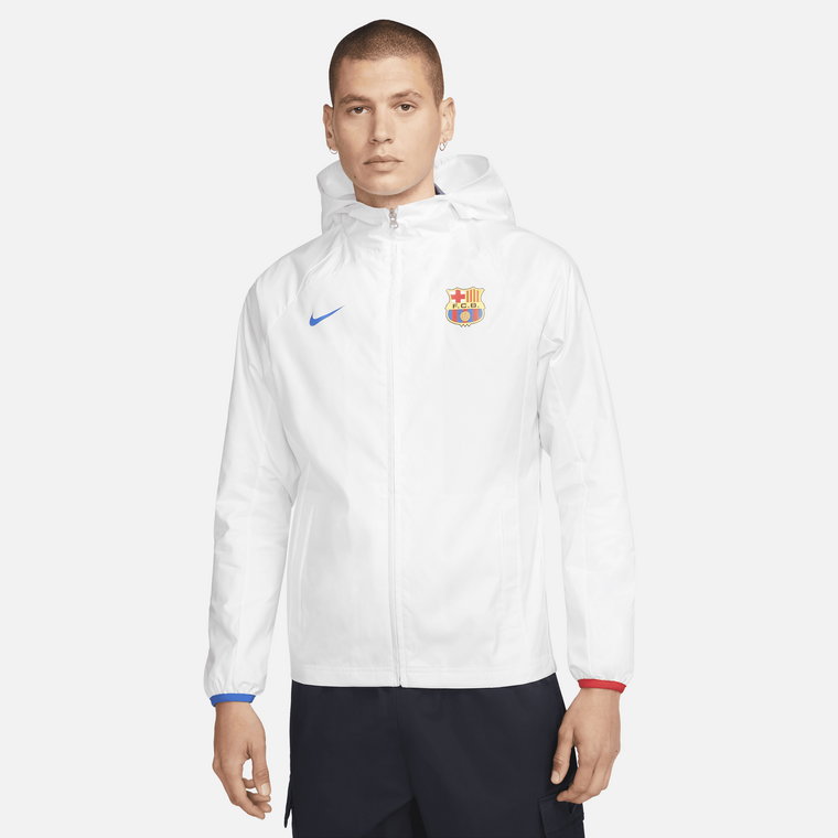 Męska kurtka piłkarska Nike FC Barcelona AWF - Biel