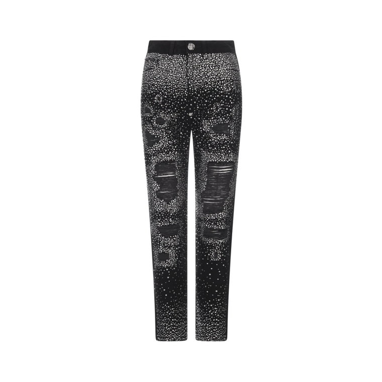 Czarne stone washed skinny jeans Philipp Plein