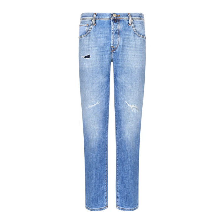 Jeans w Niebieskim Bawełna Elastan Incotex