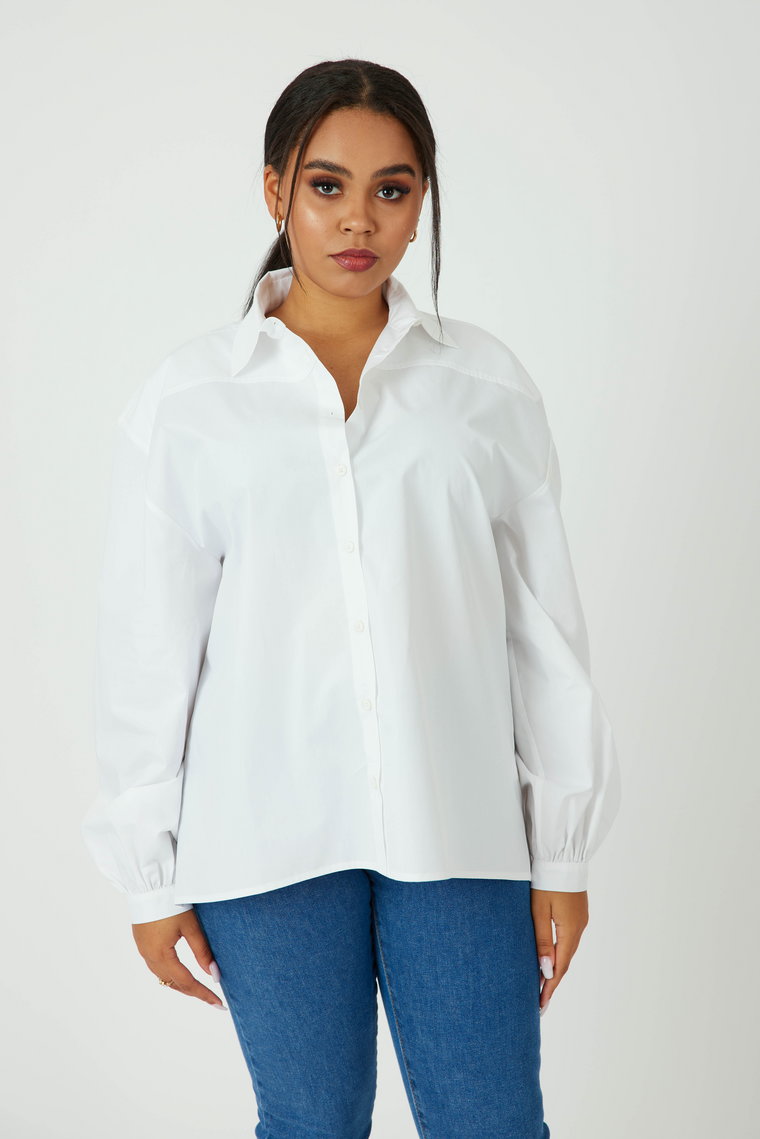 Koszula z bufiastymi rękawami : Kolor - Biały, Rozmiar - M/L