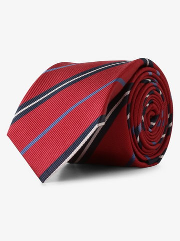 Mc Earl - Krawat jedwabny męski, czerwony