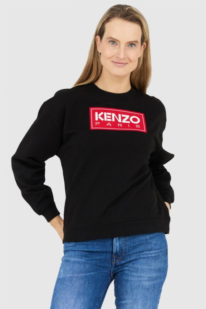 KENZO Czarna bluza damska z aplikacją z logo