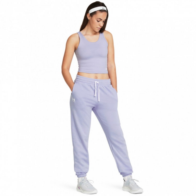 Damskie spodnie dresowe Under Armour UA Rival Terry Jogger - fioletowe