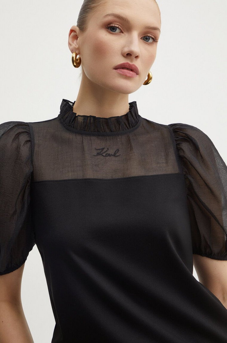 Karl Lagerfeld t-shirt damski kolor czarny 245W1705