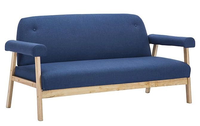 Tapicerowana sofa 3-osobowa ELIOR Eureka 3B, granatowa, 69x75x152 cm