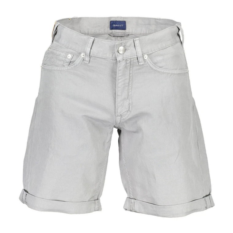 Szare Bawełniane Jeansy & Spodnie Bermuda Gant