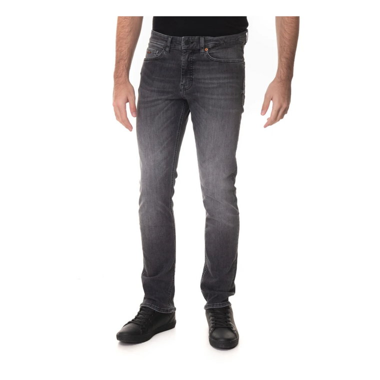 Slim-Fit Stone Washed Denim Jeans Boss