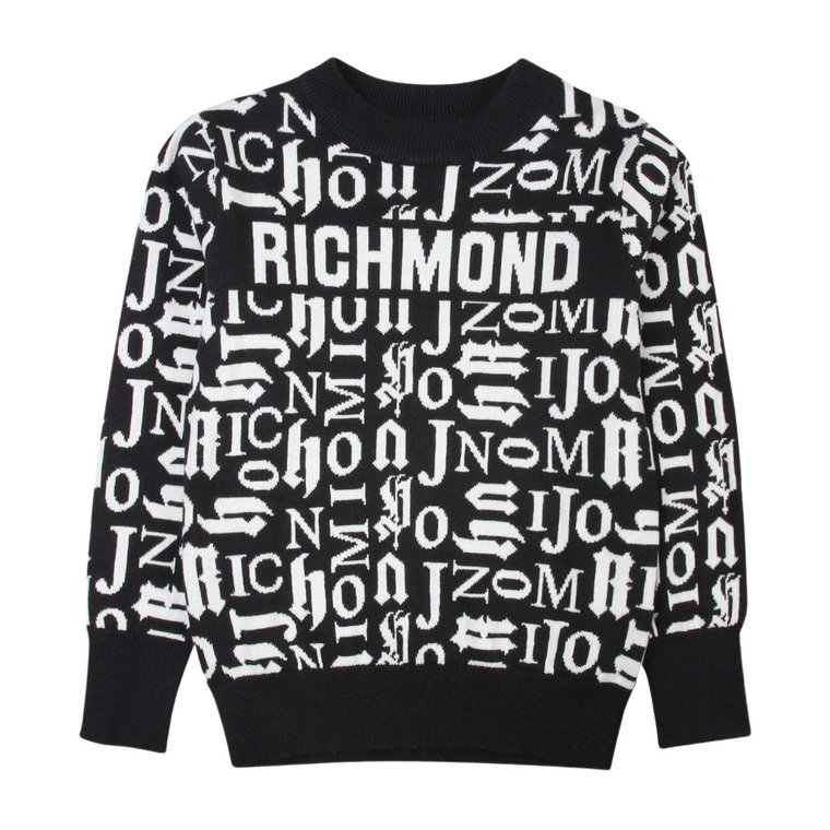 Sweter z Kontrastowym Logo dla Chłopców John Richmond
