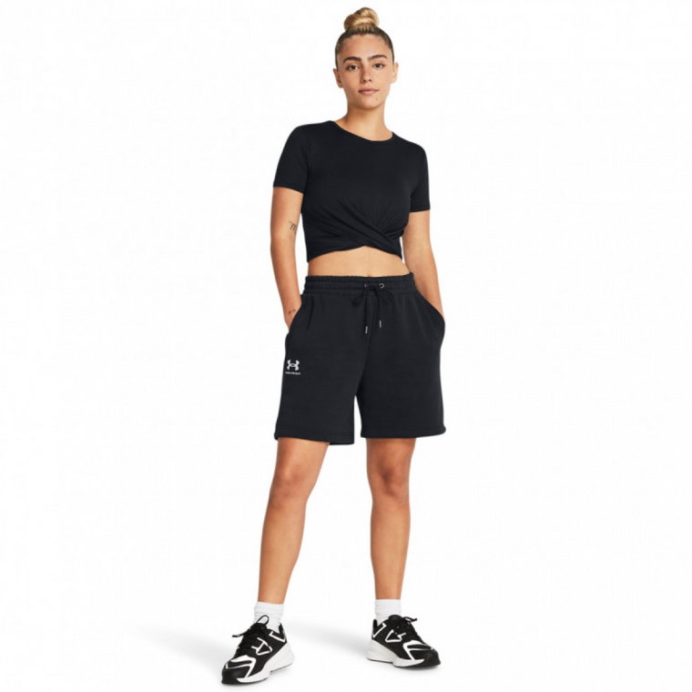 Damskie spodenki dresowe Under Armour UA Essl Flc Relax BF Short - czarne