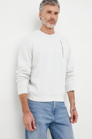 Calvin Klein Jeans bluza męska kolor szary z nadrukiem