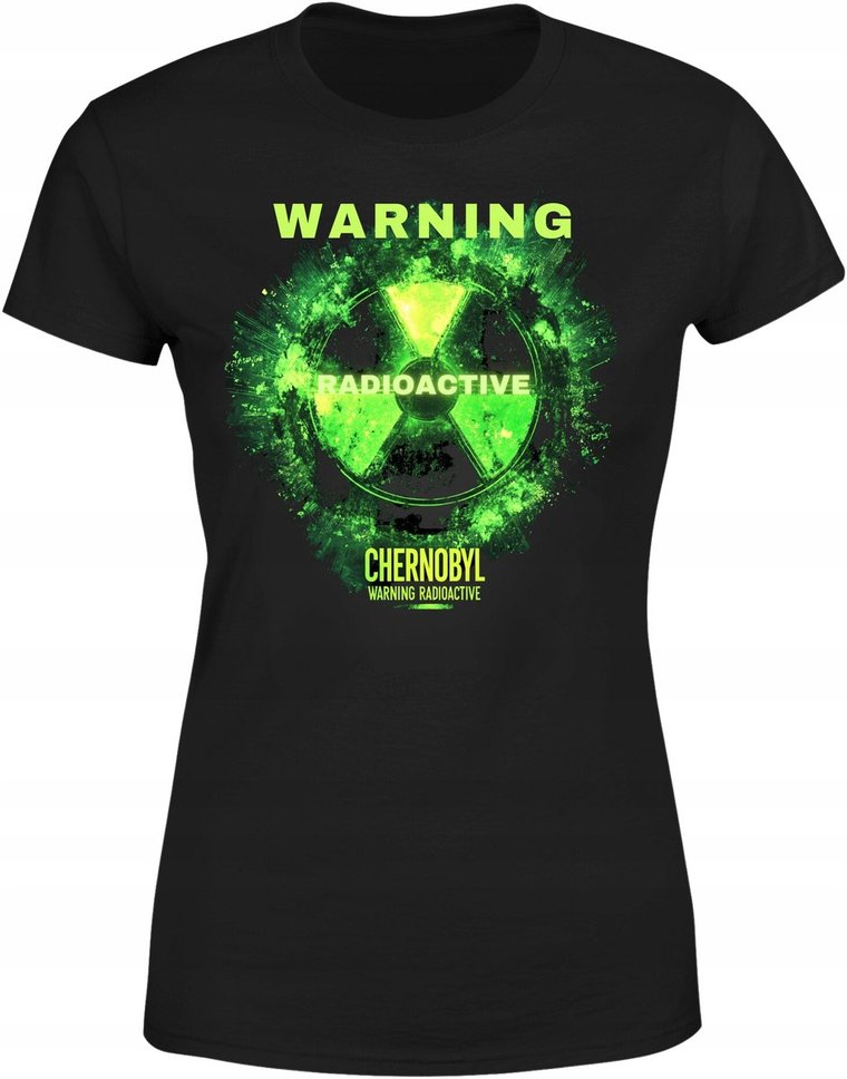 Koszulka damska WARNING RADIOACTIVE Chernobyl świecąca w ciemności t-shirt