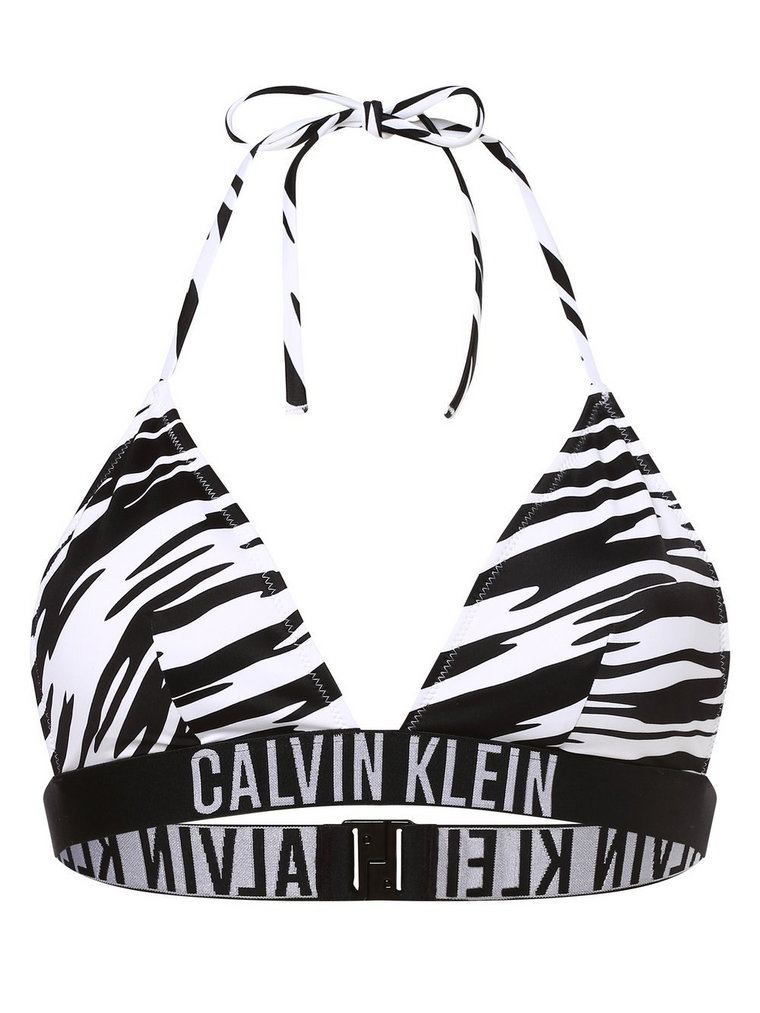 Calvin Klein - Damska góra od bikini  trójkątne miseczki  z wypełnieniem, czarny|biały