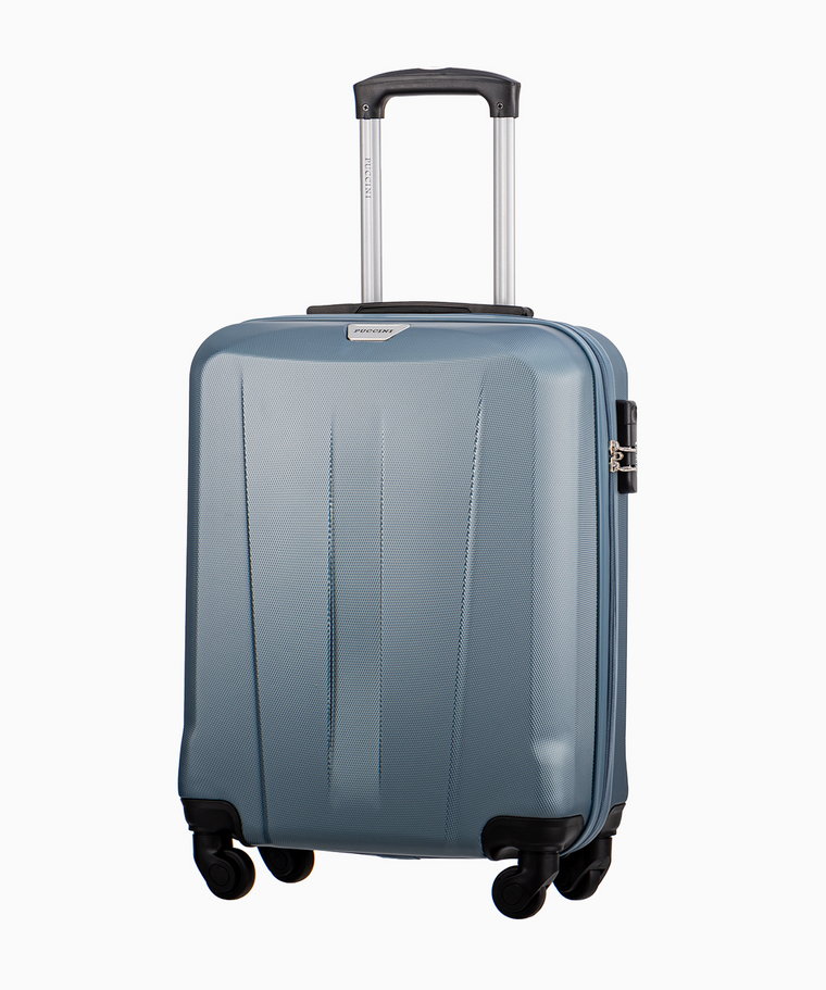 PUCCINI Niebieska kabinowa walizka na czterech kołach