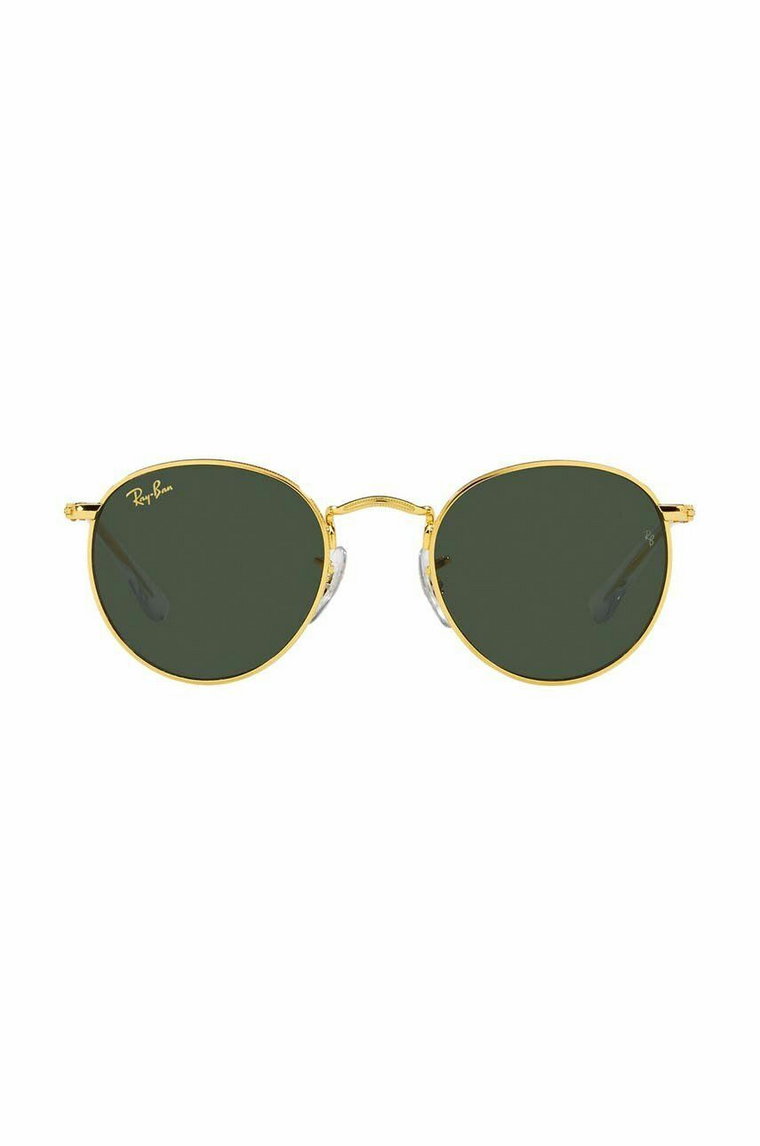 Ray-Ban okulary przeciwsłoneczne dziecięce JUNIOR ROUND kolor zielony 0RJ9547S