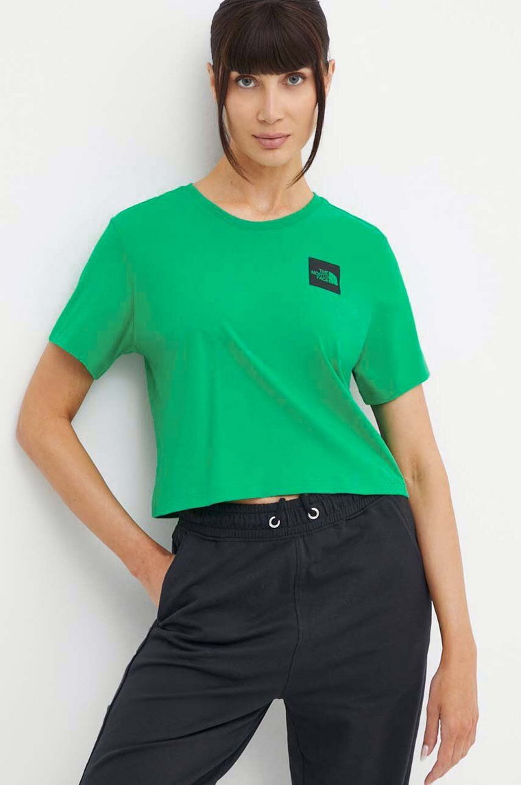 The North Face t-shirt bawełniany damski kolor zielony NF0A87NBPO81