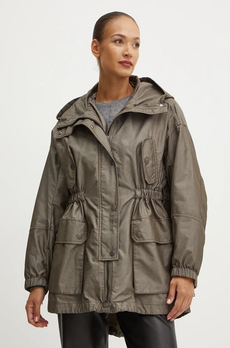 Weekend Max Mara parka damska kolor zielony przejściowa oversize 2425076016600