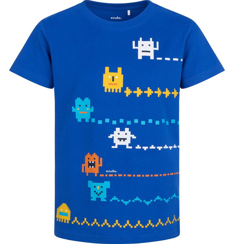 T-shirt Koszulka dziecięca chłopięca Bawełna niebieski 140 Gamingowa Endo