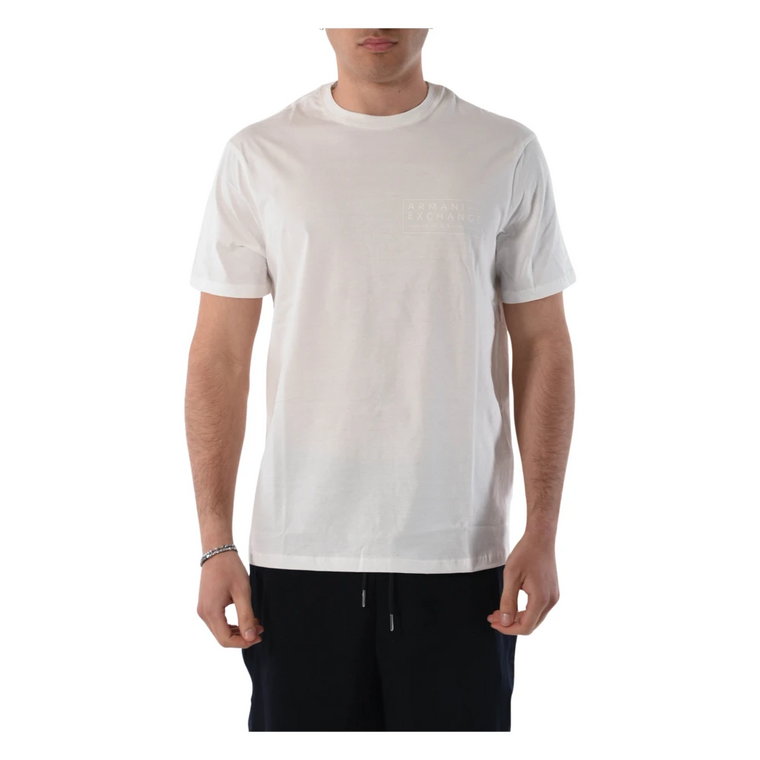 Bawełniany T-shirt z logo na piersi Armani Exchange