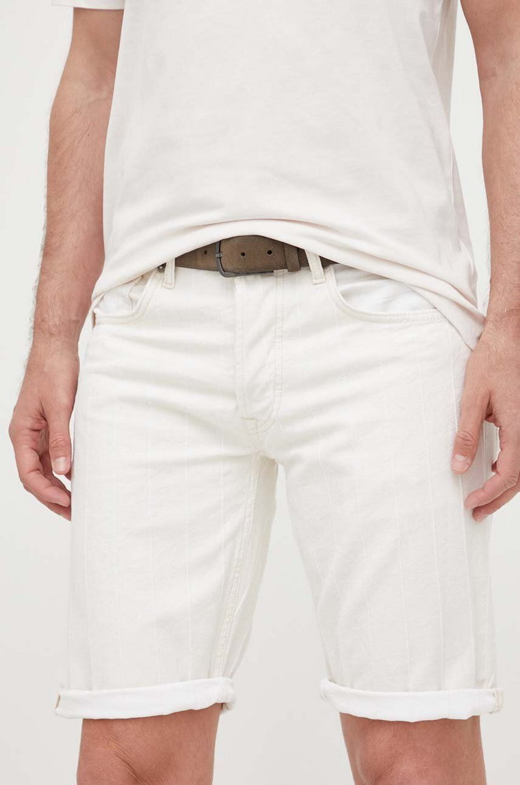 Pepe Jeans szorty bawełniane Callen kolor beżowy