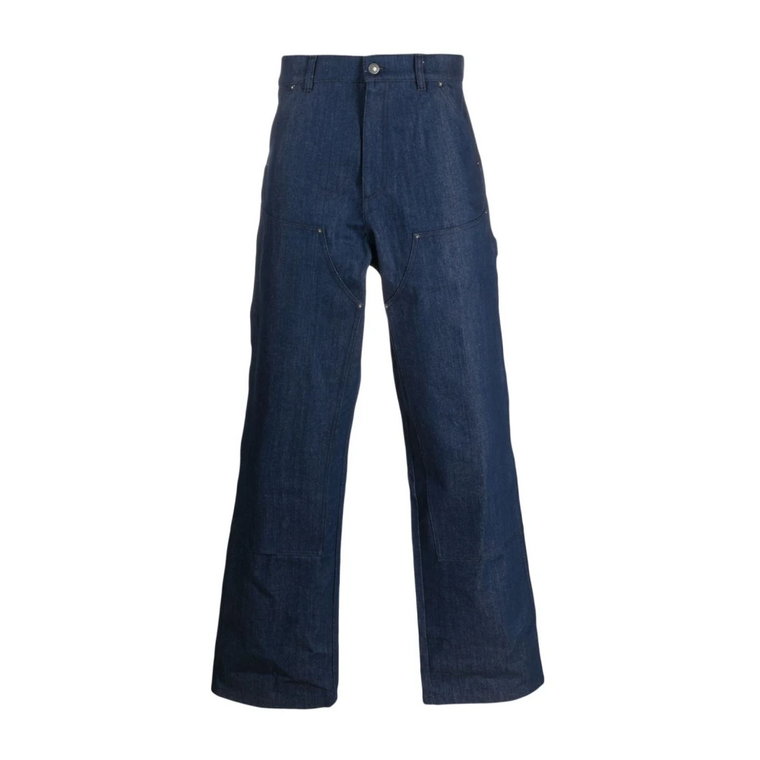 Niebieskie Dżinsowe Spodnie z Szerokimi Nogawkami SKY High Farm