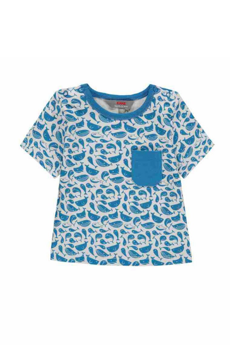 T-shirt niemowlęcy mix rybki niebieski