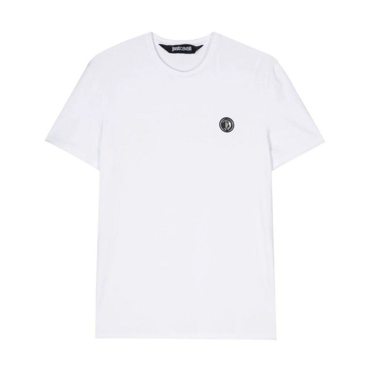 Biała Koszulka z Logo Just Cavalli
