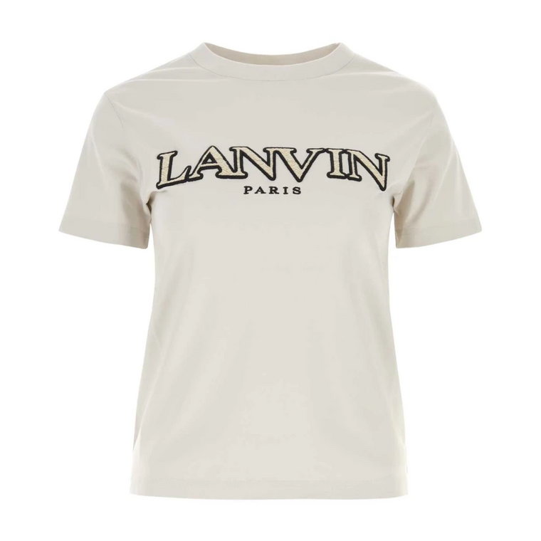 Bawełniana koszulka w kolorze kredy Lanvin