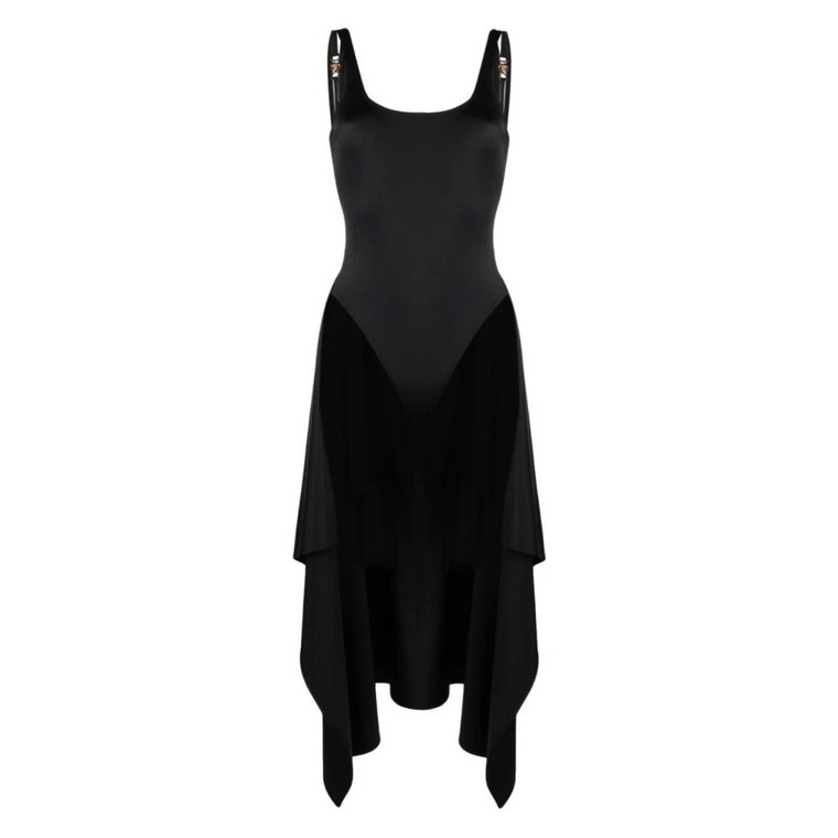 Czarna Sukienka Plażowa Versace