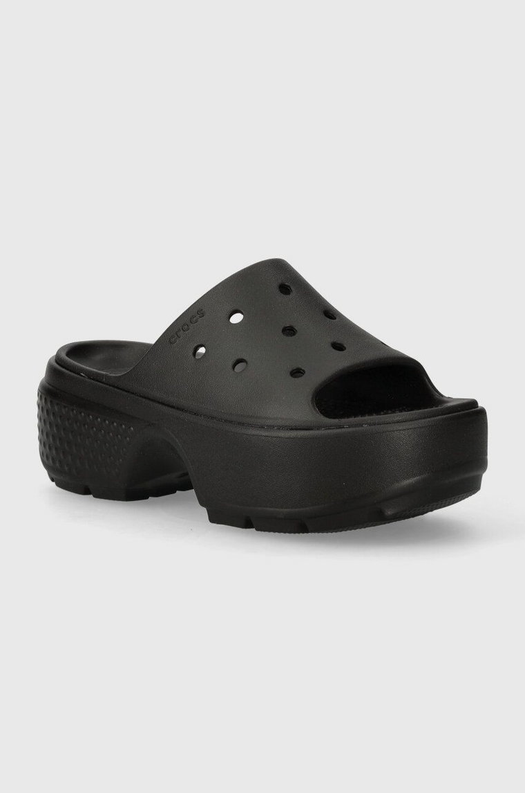 Crocs klapki Stomp Slide damskie kolor czarny na platformie 209346